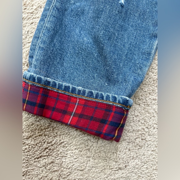 Rare Tommy Hilfiger Gigi Hadid Tartan Red Plaid Ripped Distressed Jeans Size 26 - Picture 5 of 6